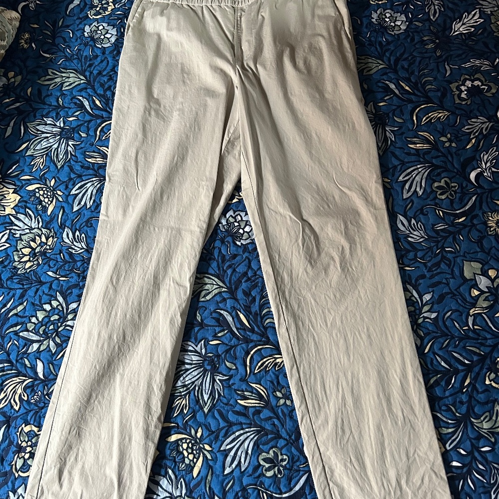 Everlane Cotton Pants w/ Internal Drawstring Tan Khaki L 32